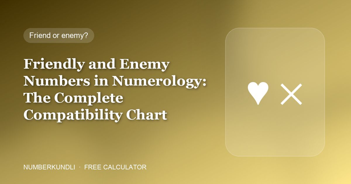 Friendly and Enemy Numbers in Numerology: The Complete Compatibility Chart — illustration
