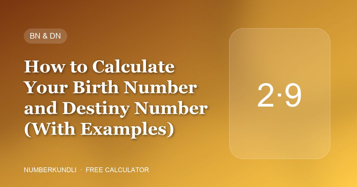 How to Calculate Your Birth Number and Destiny Number (With Examples) — illustration
