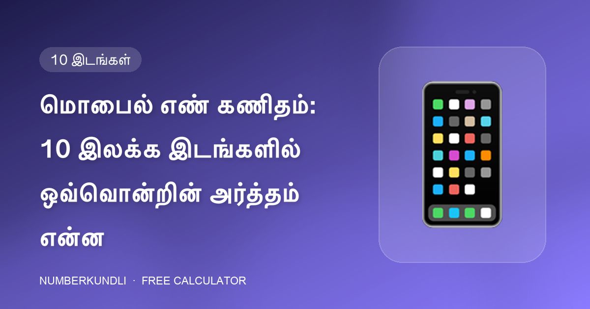 மொபைல் எண் கணிதம்: 10 இலக்க இடங்களில் ஒவ்வொன்றின் அர்த்தம் என்ன — விளக்கப்படம்